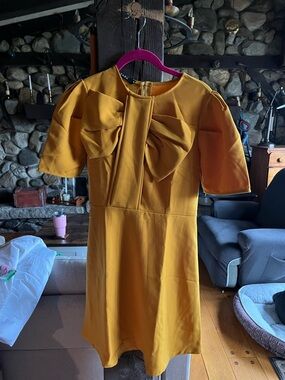 NWT Zara bow front dress in a gorgeous marigold color - size medium